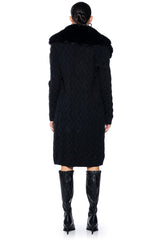 BABBS KNIT TRENCH WITH FAUX FUR LINING