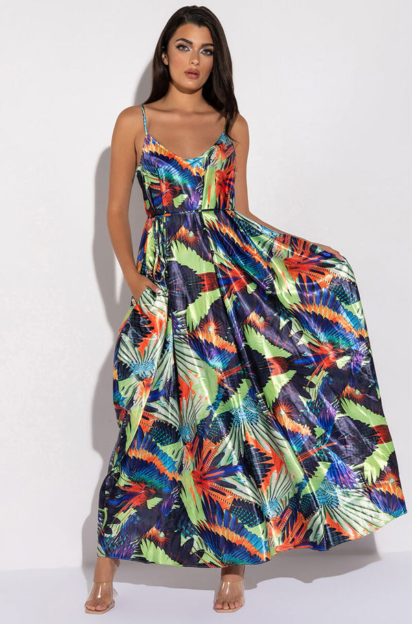 BABES OF PARADISE SATIN MAXI DRESS