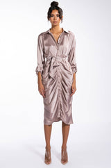 BABY COME BACK MAXI BUTTON UP MINI DRESS