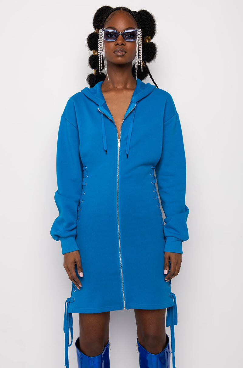 BACK TO BACK HOODIE SWEATSHIRT DRESS