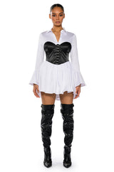 BACK TO BUSINESS CORSET MINI DRESS