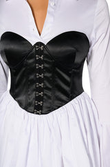 BACK TO BUSINESS CORSET MINI DRESS