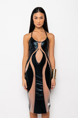 BAD LIL TING MIDI MESH DRESS