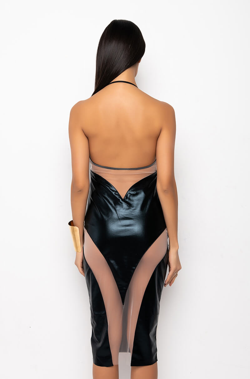 BAD LIL TING MIDI MESH DRESS