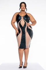 BAD LIL TING MIDI MESH DRESS
