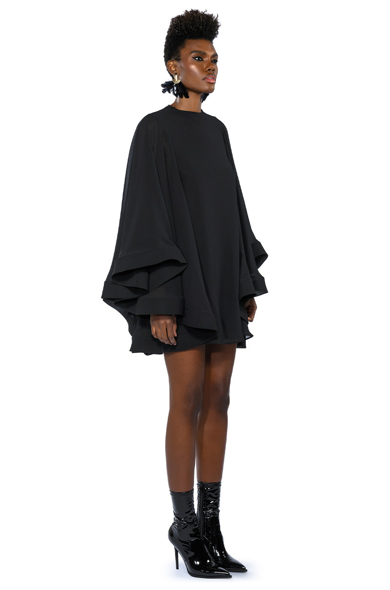 BAD ROMANCE RELAXED DRAPE MINI DRESS