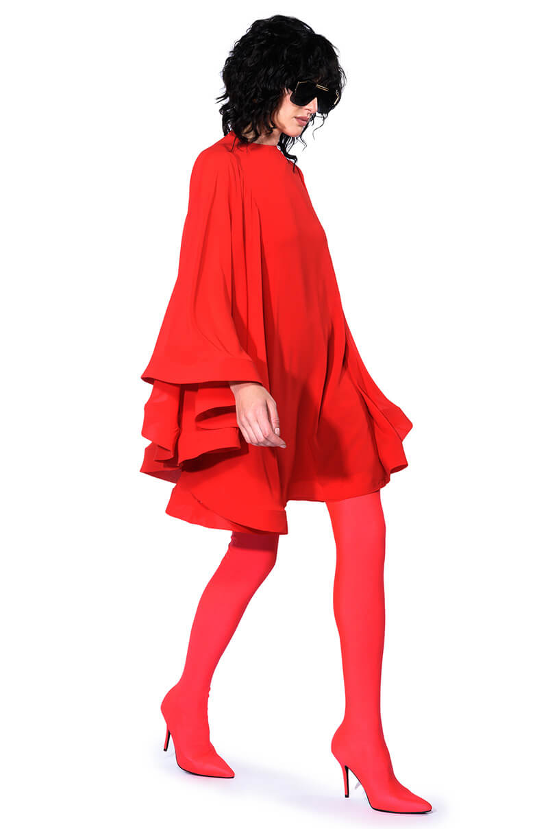 BAD ROMANCE RELAXED DRAPE MINI DRESS