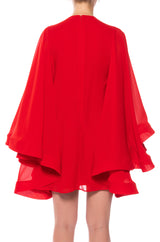 BAD ROMANCE RELAXED DRAPE MINI DRESS
