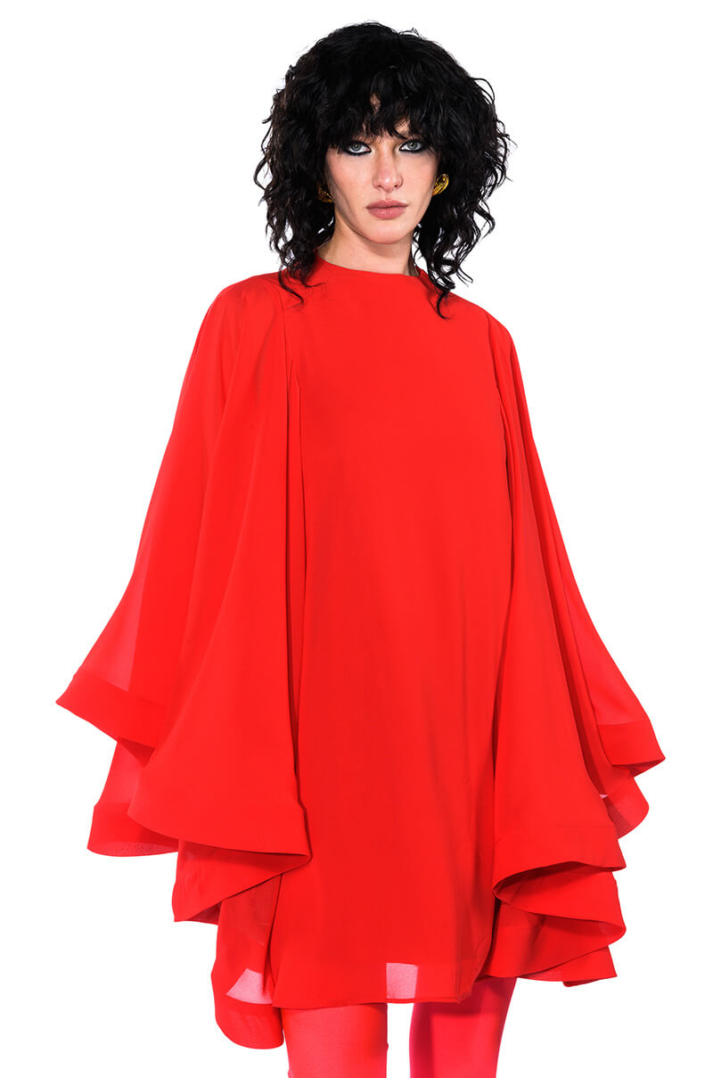 BAD ROMANCE RELAXED DRAPE MINI DRESS