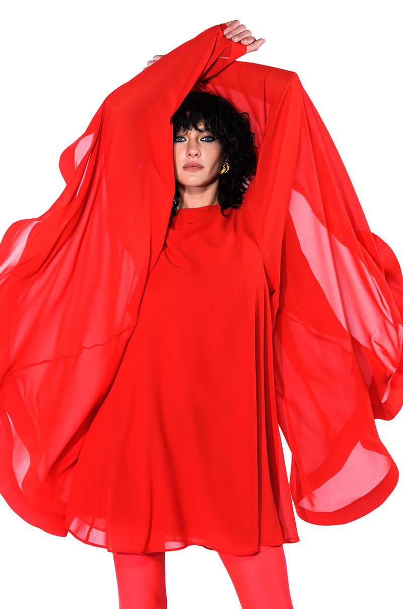 BAD ROMANCE RELAXED DRAPE MINI DRESS