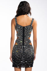BADDIE CUT OUT MESH MINI DRESS