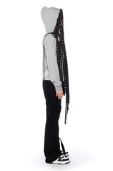 TAY TAY FRINGE DETAIL HOODED SWEATSHIRT