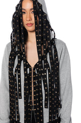 TAY TAY FRINGE DETAIL HOODED SWEATSHIRT