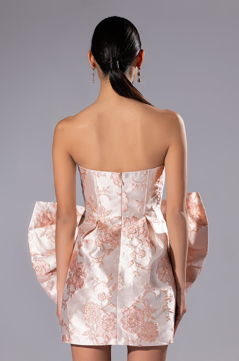 BAROQUE LOVE AFFAIR CORSET BOW MINI DRESS