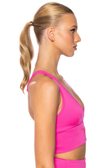 ITS THE PAXTON LUXE LONGLINE BRALETTE IN NEON PINK