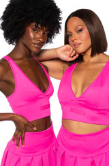 ITS THE PAXTON LUXE LONGLINE BRALETTE IN NEON PINK