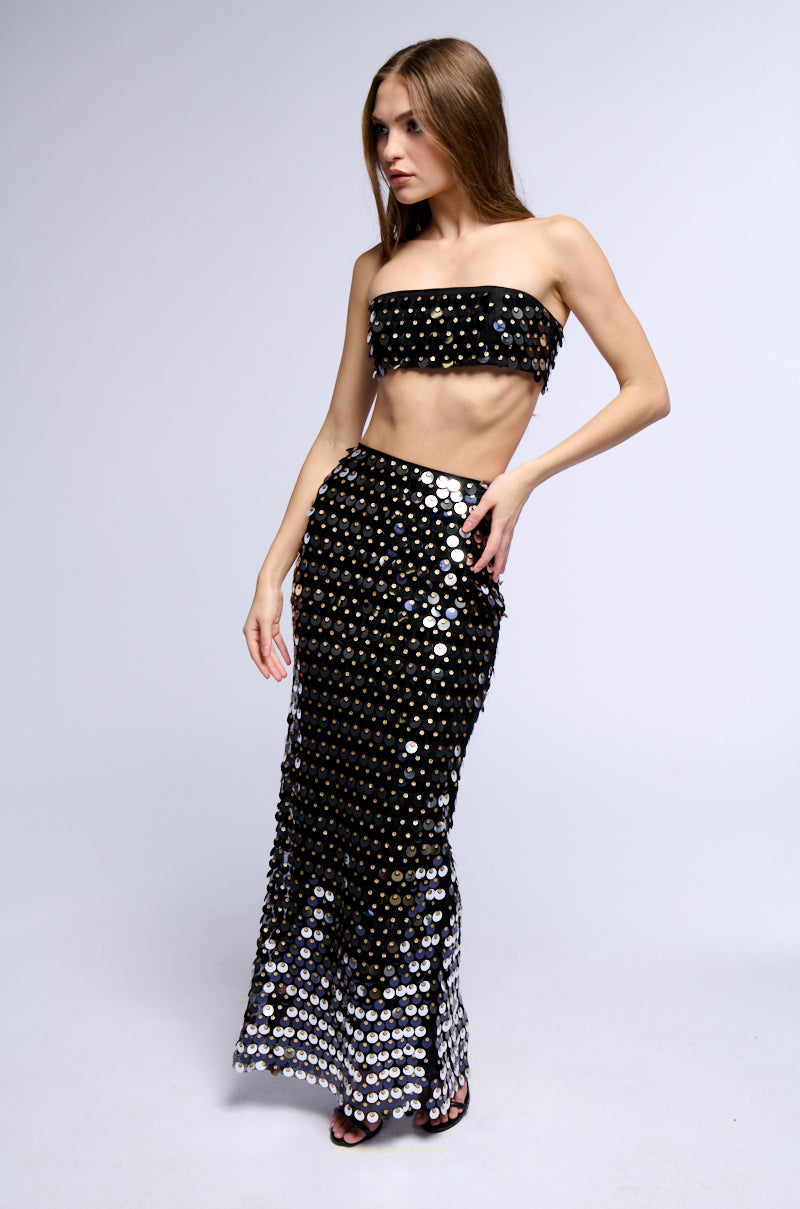 BEACH WAVES SEQUIN EMBELLISHED BRALETTE TOP