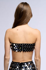 BEACH WAVES SEQUIN EMBELLISHED BRALETTE TOP