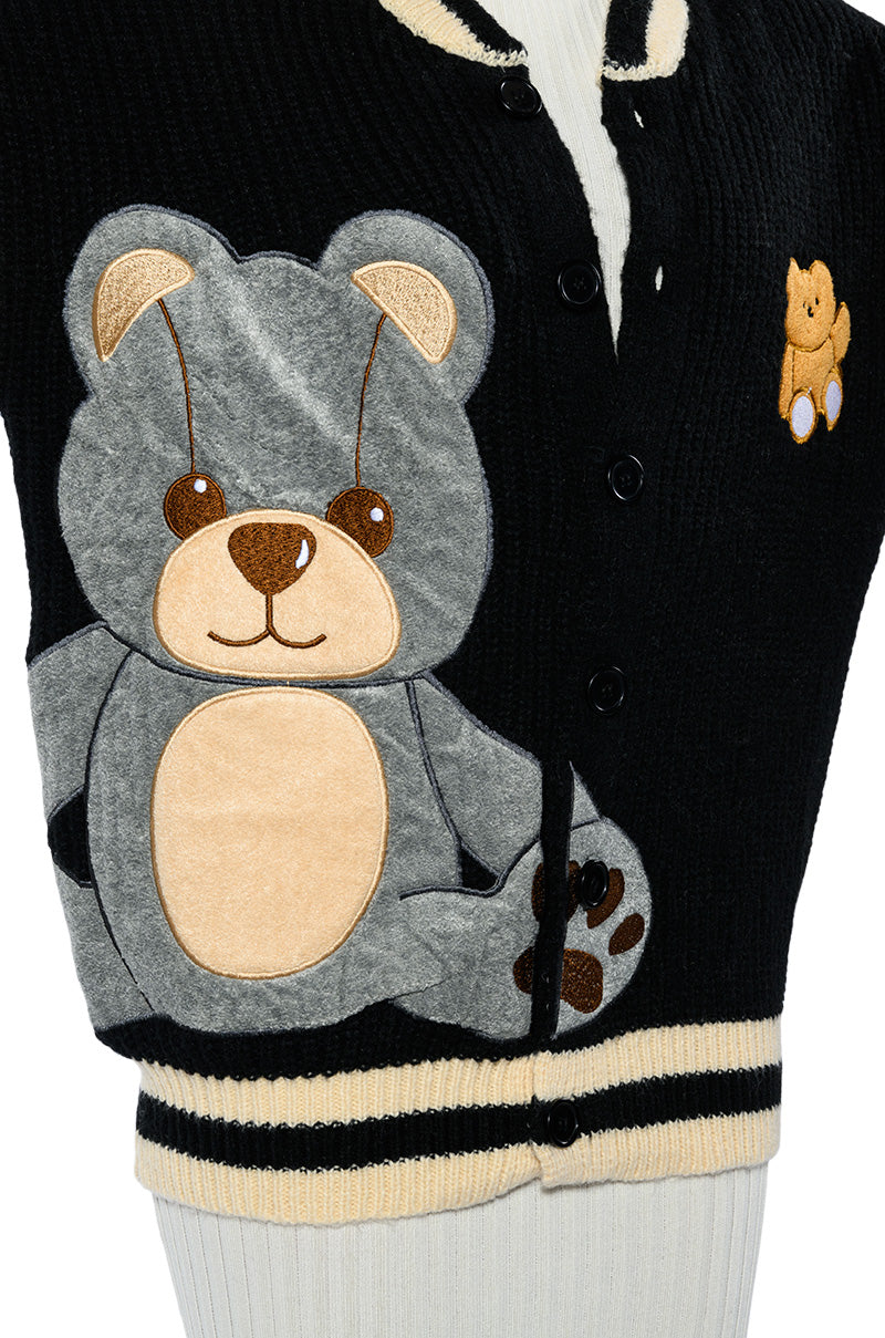 BEARY COZY KNITTED CARDIGAN