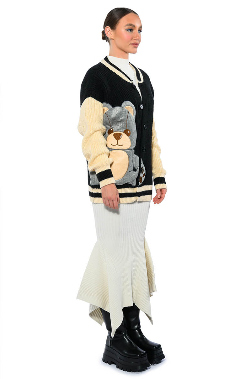 BEARY COZY KNITTED CARDIGAN