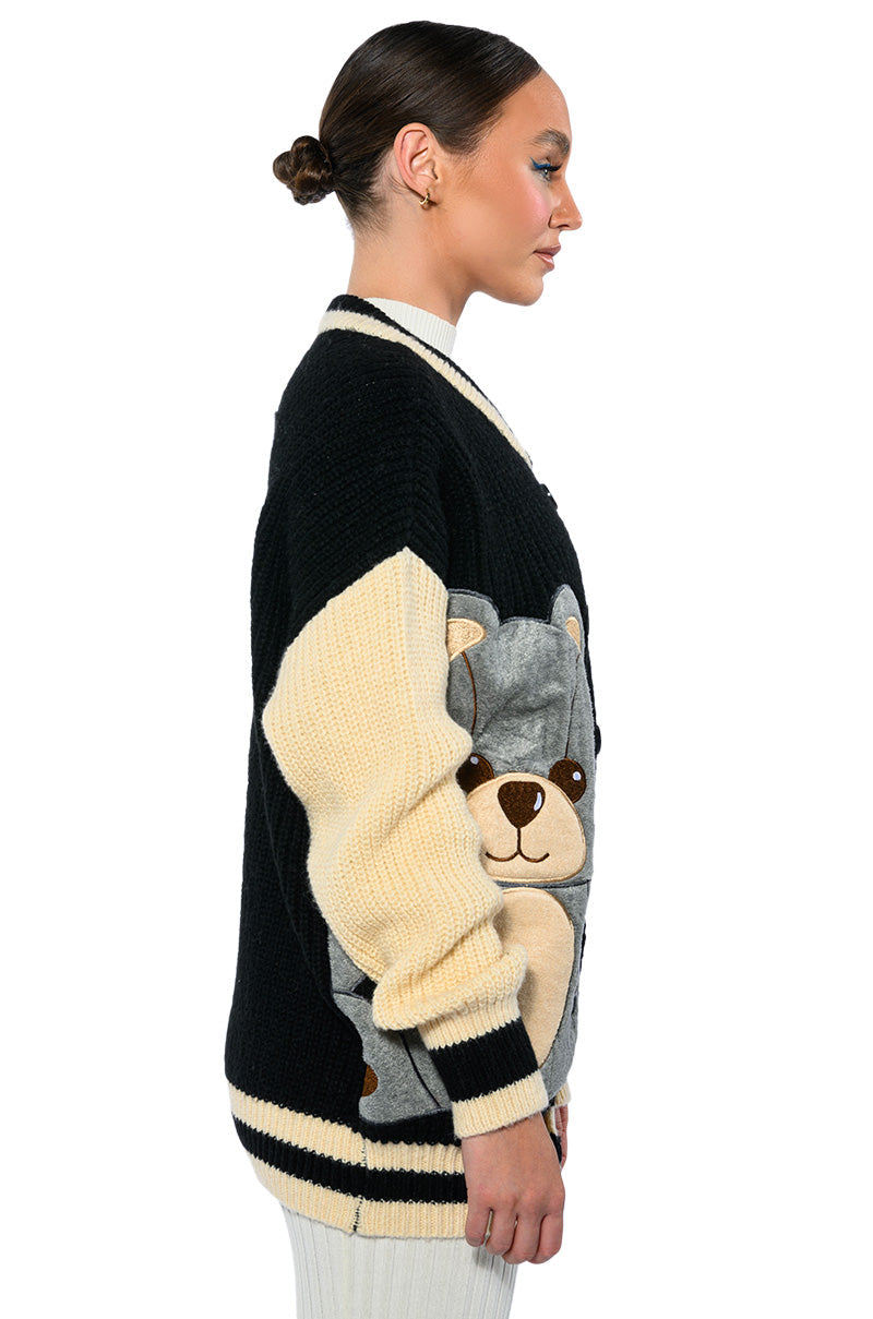 BEARY COZY KNITTED CARDIGAN