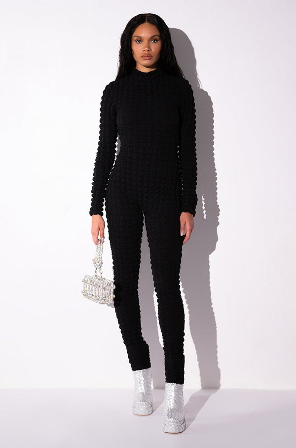 BEAT THE ODDS TEXTURED CATSUIT
