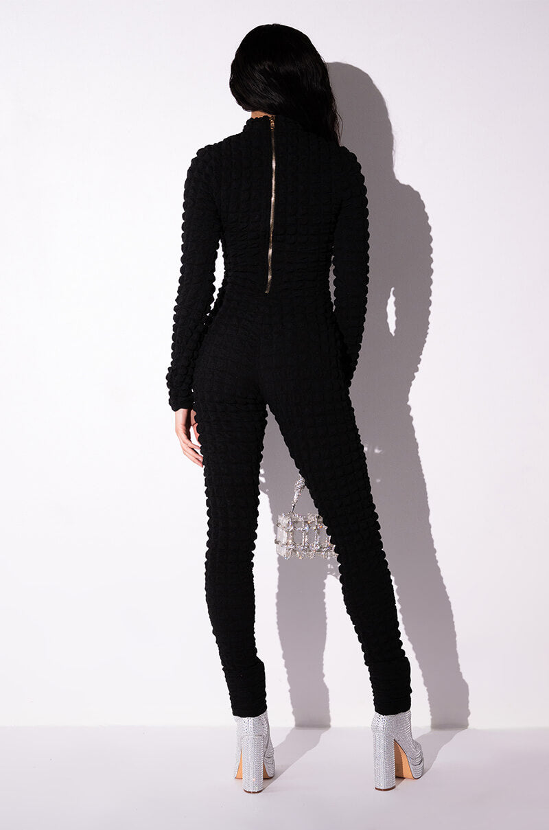 BEAT THE ODDS TEXTURED CATSUIT
