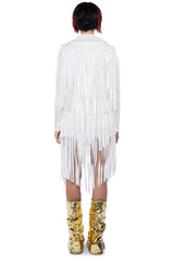 BEEN WINNING FRINGE LONG SLEEVE MINI DRESS