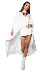 BEJEWELED LONG SLEEVE SATIN BLOUSE