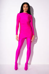 BELIEVE ME MOCK NECK RUCHED MINI DRESS