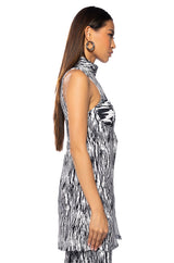 BELIEVER MOCK NECK MAXI BLOUSE