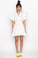 BELLE FIT AND FLARE BUTTON UP POPLIN DRESS