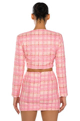 BEND AND SNAP TWO PIECE TWEED BLAZER MINI SKIRT SET