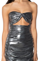 BENNIE METALLIC CUT OUT MAXI DRESS