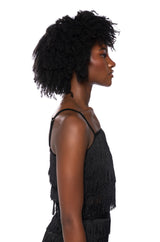 BEST EVER FRINGE TANK TOP IN BLACK
