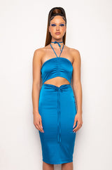 BEST GUEST SATIN MIDI DRESS