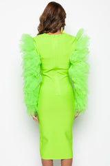 BEST IN SHOW TULLE AND BANDAGE MAXI DRESS
