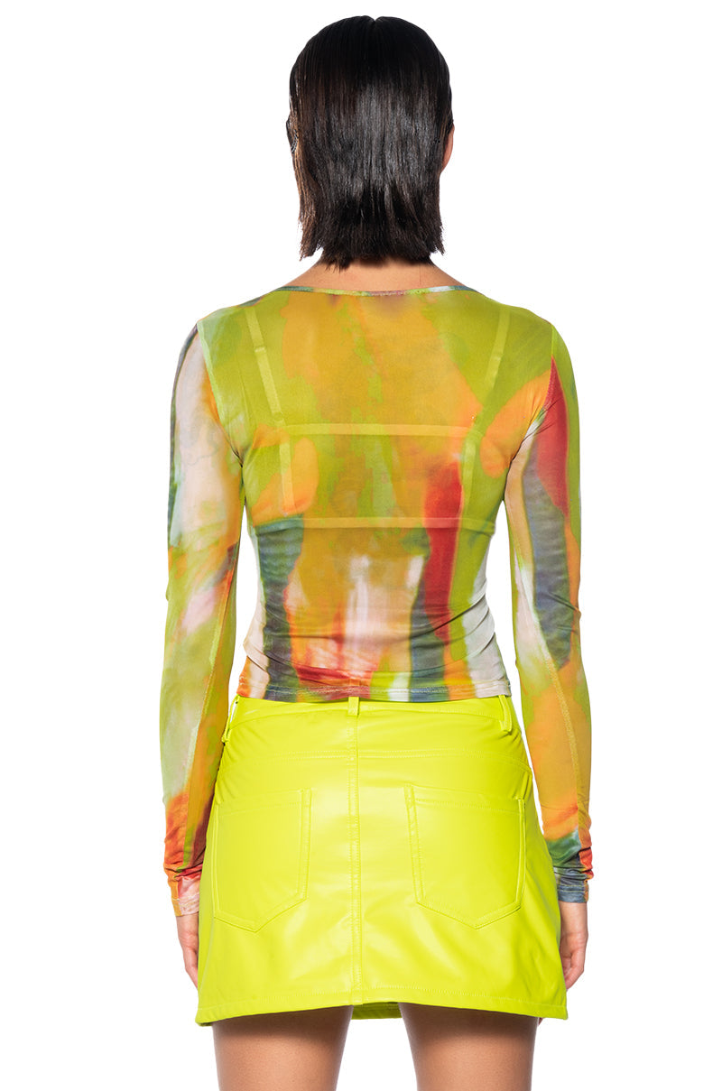 BEST INSTINCTS LONG SLEEVE MESH TOP