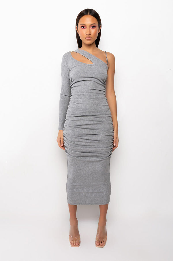 BEST YET MIDI ONE SLEEVE DRESS