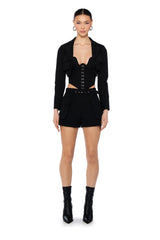 BETTER LUCK UTILITY POCKET SHORTS IN BLACK