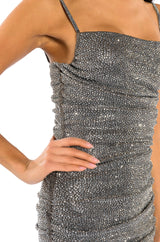 BETTER THAN EVER SLEEVELESS RHINESTONE MINI DRESS