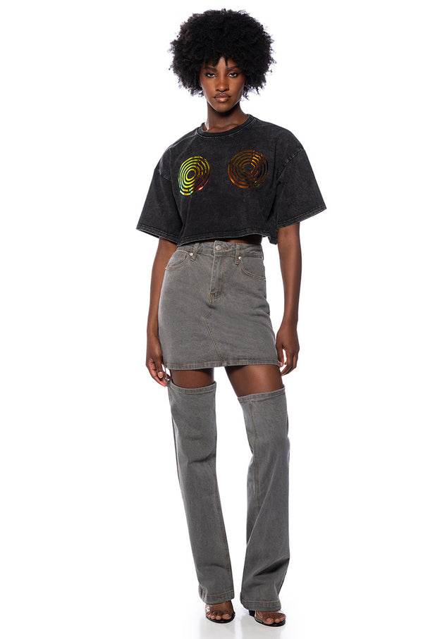 BETTER TOGETHER METALLIC PATCH GRAPHIC TSHIRT