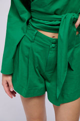 BIANCA LINEN LAYERED SHORT