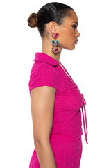 BIANCA TIE FRONT MESH TOP