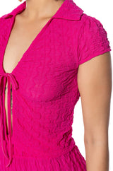 BIANCA TIE FRONT MESH TOP