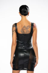 BIG DISTRACTION MESH DETAIL MINI DRESS