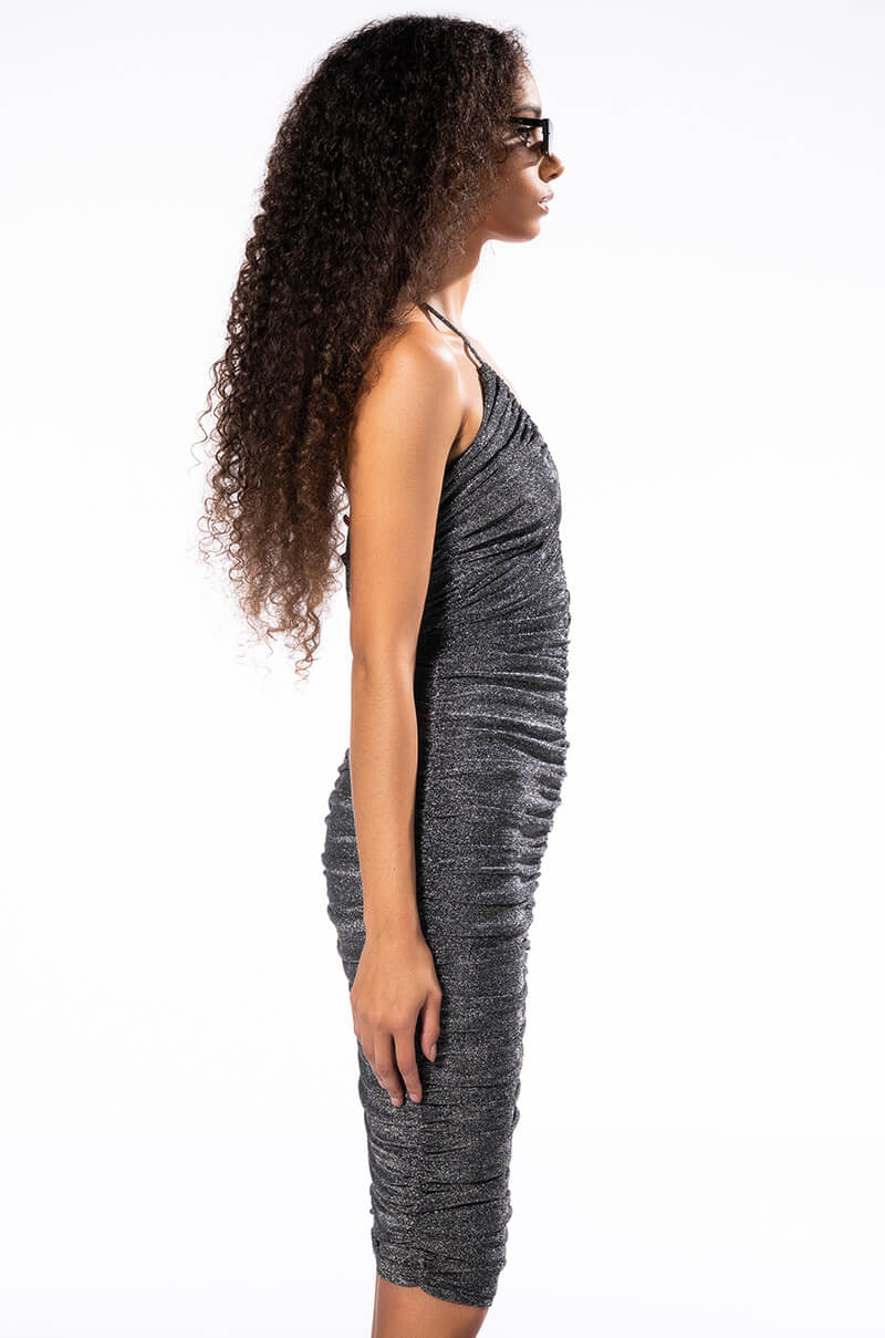 BIG EGO RUCHED MIDI DRESS