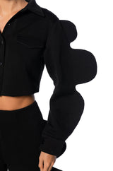 BIG STATEMENT ENERGY BUTTON DOWN BLOUSE