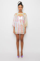 BIRTHDAY BADDIE SEQUIN T SHIRT DRESS