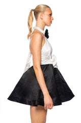 BLACK TIE LADY SLEEVELESS HALTER MINI DRESS